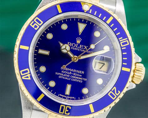 rolex submariner with blue dial.